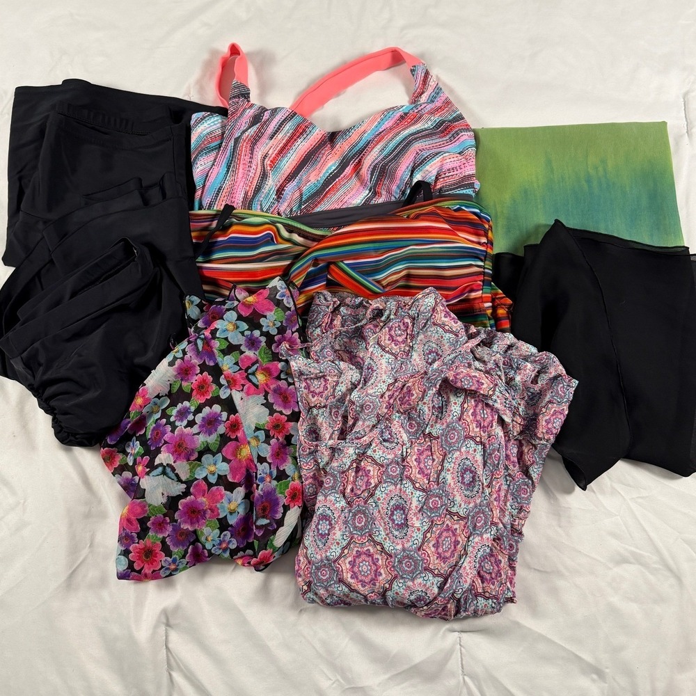 Lot Women's Swimwear, Bathing suits, Cover Up, Sarongs 8 Pieces M/L Mixed Brands